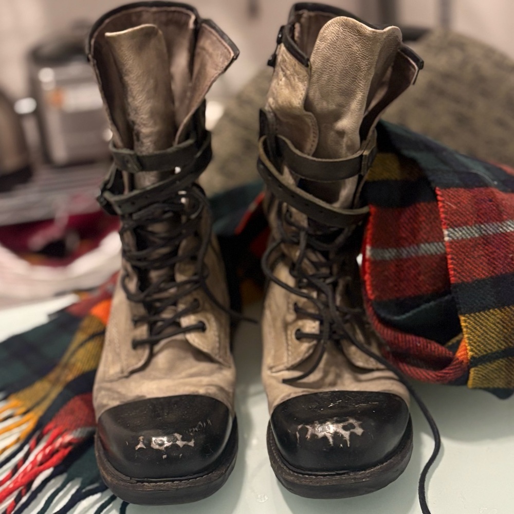 A.S.98 Women's Brown Combat Boots